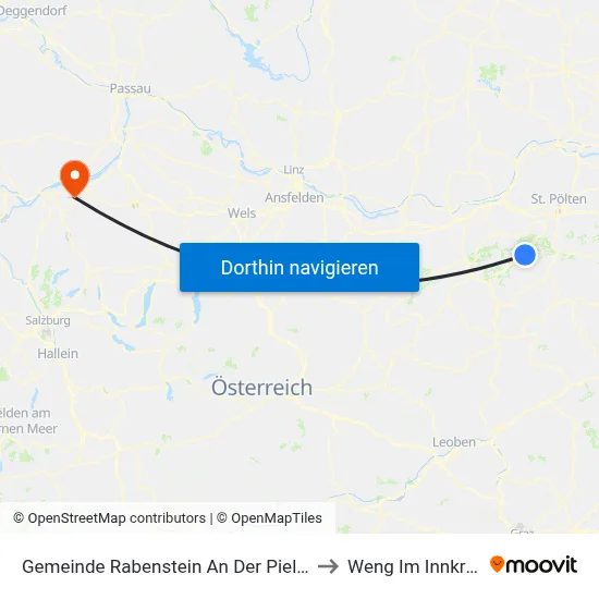 Gemeinde Rabenstein An Der Pielach to Weng Im Innkreis map