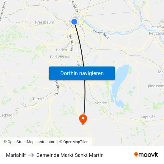 Mariahilf to Gemeinde Markt Sankt Martin map