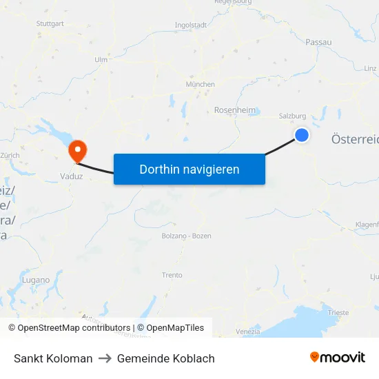 Sankt Koloman to Gemeinde Koblach map