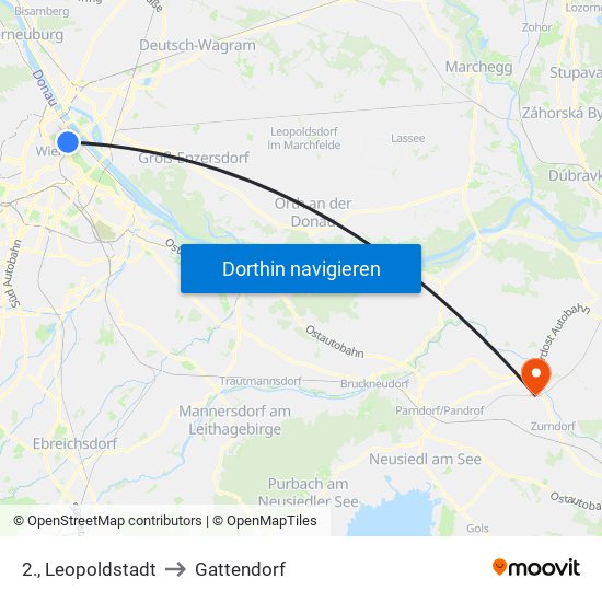 2., Leopoldstadt to Gattendorf map