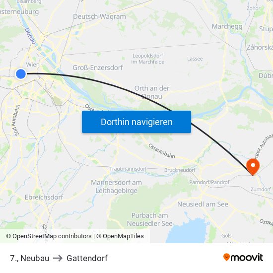 7., Neubau to Gattendorf map