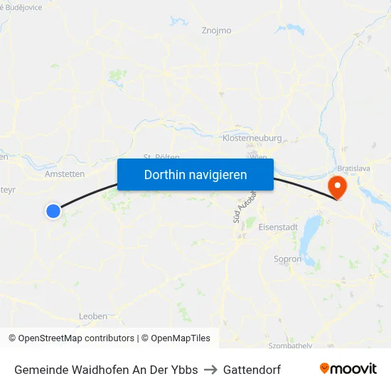 Gemeinde Waidhofen An Der Ybbs to Gattendorf map