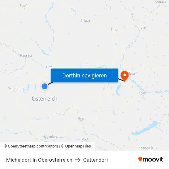 Micheldorf In Oberösterreich to Gattendorf map