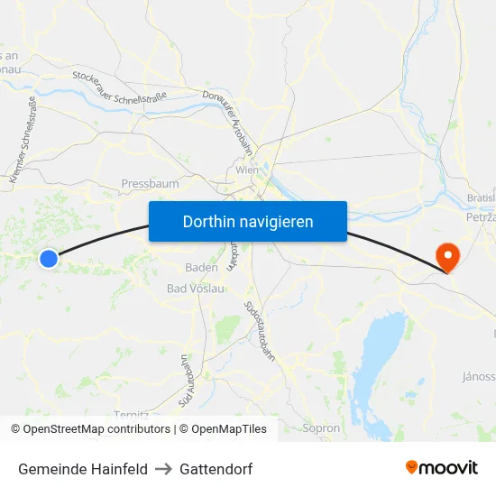 Gemeinde Hainfeld to Gattendorf map