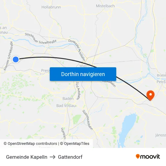 Gemeinde Kapelln to Gattendorf map