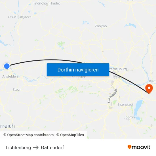 Lichtenberg to Gattendorf map