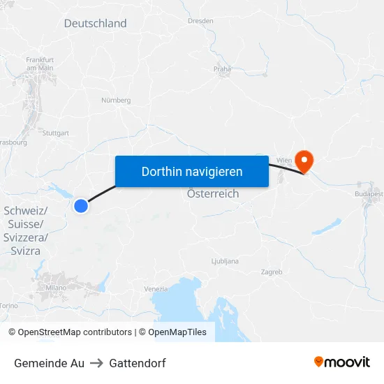 Gemeinde Au to Gattendorf map