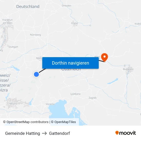 Gemeinde Hatting to Gattendorf map