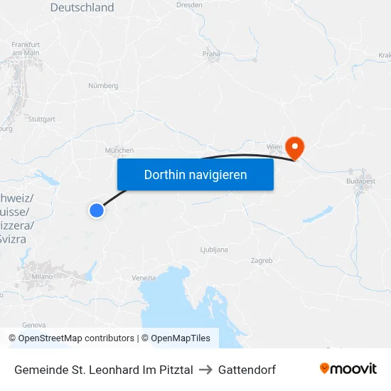 Gemeinde St. Leonhard Im Pitztal to Gattendorf map