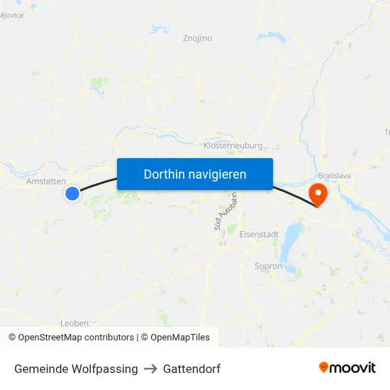 Gemeinde Wolfpassing to Gattendorf map