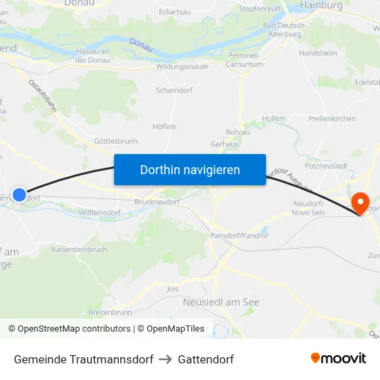 Gemeinde Trautmannsdorf to Gattendorf map