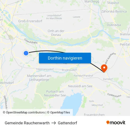 Gemeinde Rauchenwarth to Gattendorf map