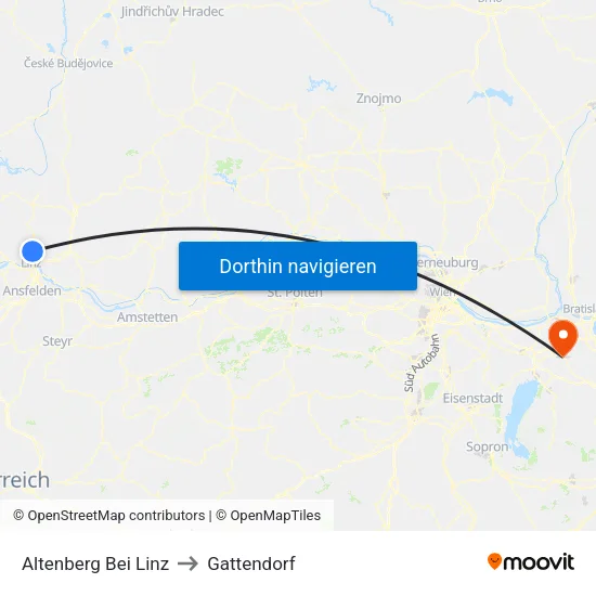 Altenberg Bei Linz to Gattendorf map
