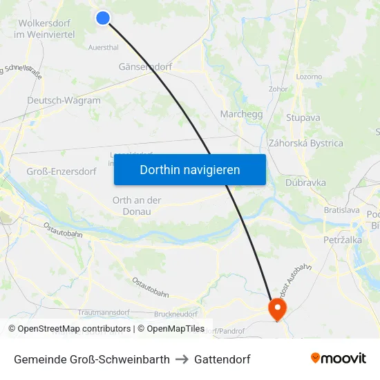 Gemeinde Groß-Schweinbarth to Gattendorf map
