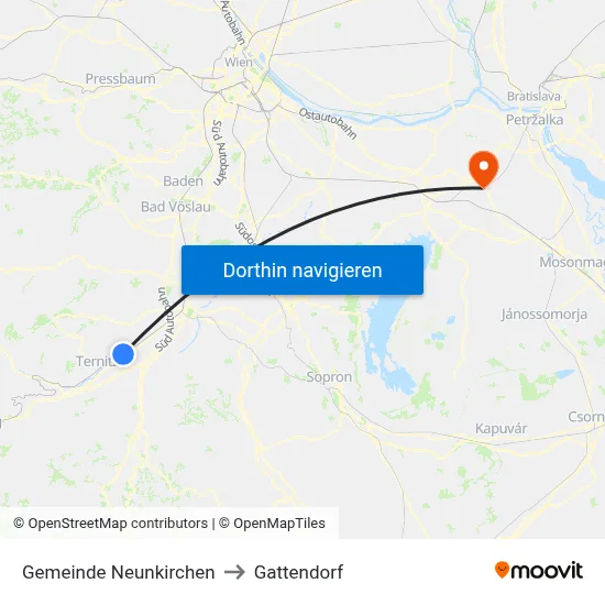 Gemeinde Neunkirchen to Gattendorf map