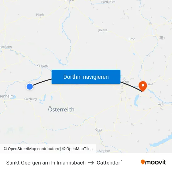 Sankt Georgen am Fillmannsbach to Gattendorf map