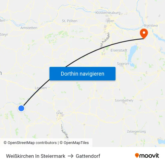 Weißkirchen In Steiermark to Gattendorf map