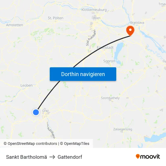 Sankt Bartholomä to Gattendorf map