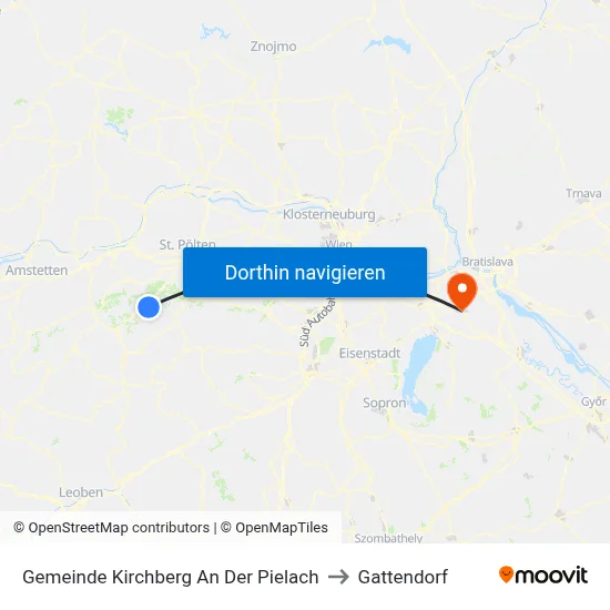 Gemeinde Kirchberg An Der Pielach to Gattendorf map