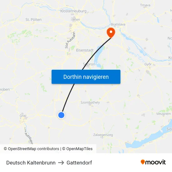 Deutsch Kaltenbrunn to Gattendorf map