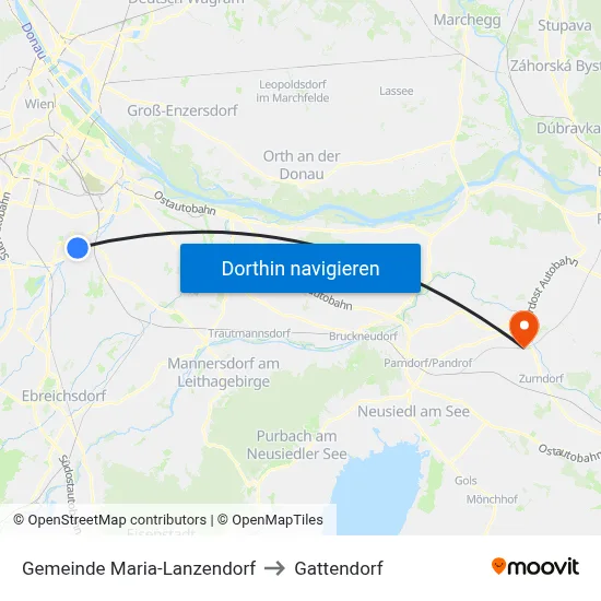 Gemeinde Maria-Lanzendorf to Gattendorf map