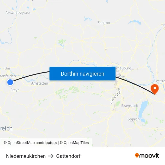 Niederneukirchen to Gattendorf map