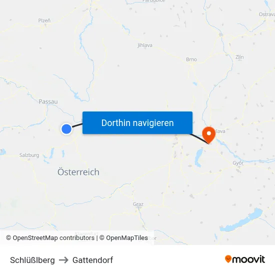 Schlüßlberg to Gattendorf map
