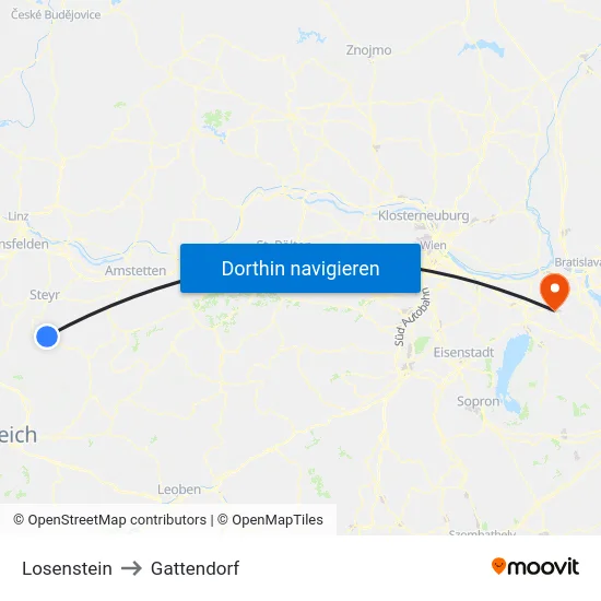 Losenstein to Gattendorf map
