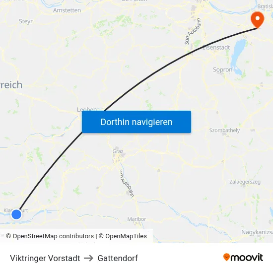Viktringer Vorstadt to Gattendorf map