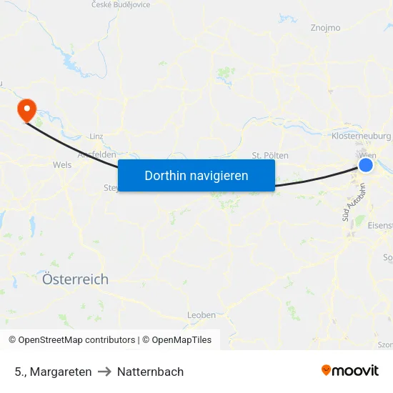 5., Margareten to Natternbach map