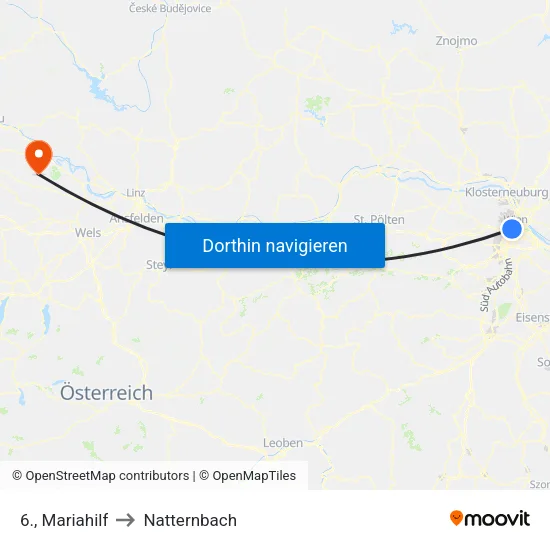 6., Mariahilf to Natternbach map