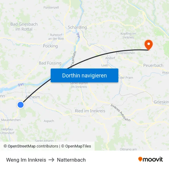 Weng Im Innkreis to Natternbach map