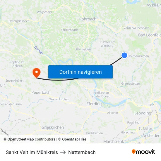 Sankt Veit Im Mühlkreis to Natternbach map