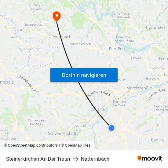 Steinerkirchen An Der Traun to Natternbach map