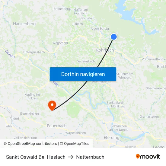 Sankt Oswald Bei Haslach to Natternbach map