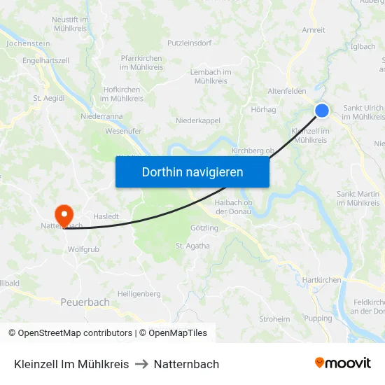 Kleinzell Im Mühlkreis to Natternbach map