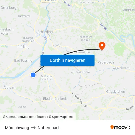 Mörschwang to Natternbach map
