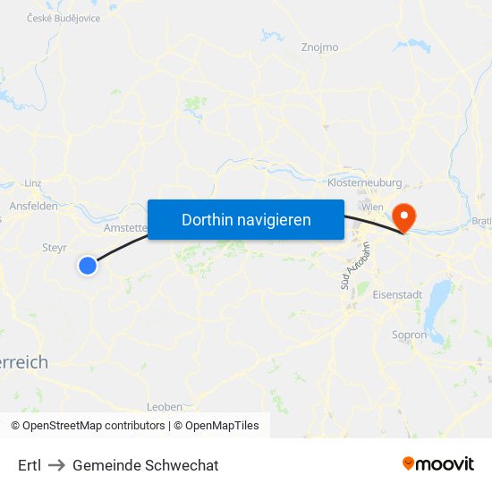 Ertl to Gemeinde Schwechat map