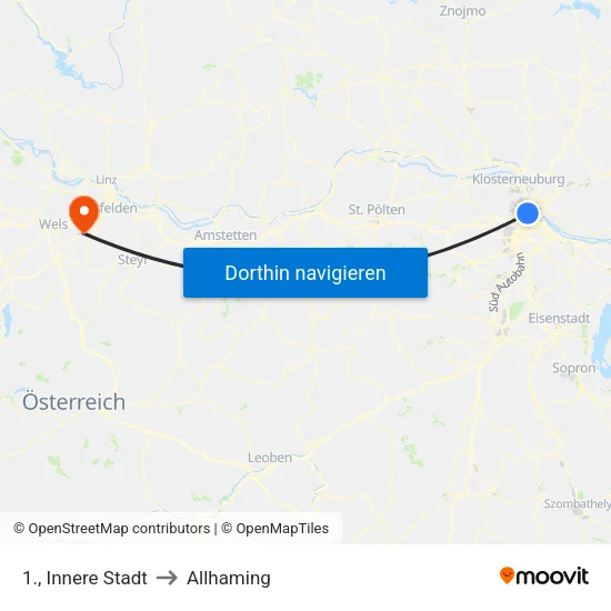 1., Innere Stadt to Allhaming map