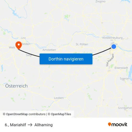 6., Mariahilf to Allhaming map