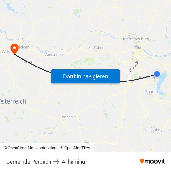 Gemeinde Purbach to Allhaming map