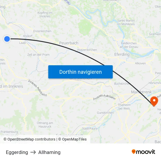 Eggerding to Allhaming map