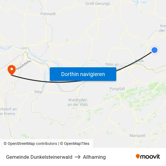 Gemeinde Dunkelsteinerwald to Allhaming map