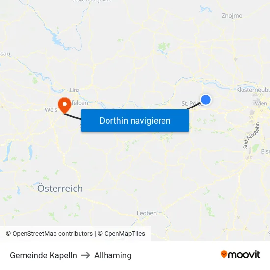 Gemeinde Kapelln to Allhaming map