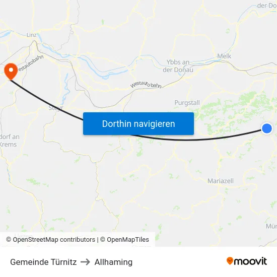 Gemeinde Türnitz to Allhaming map