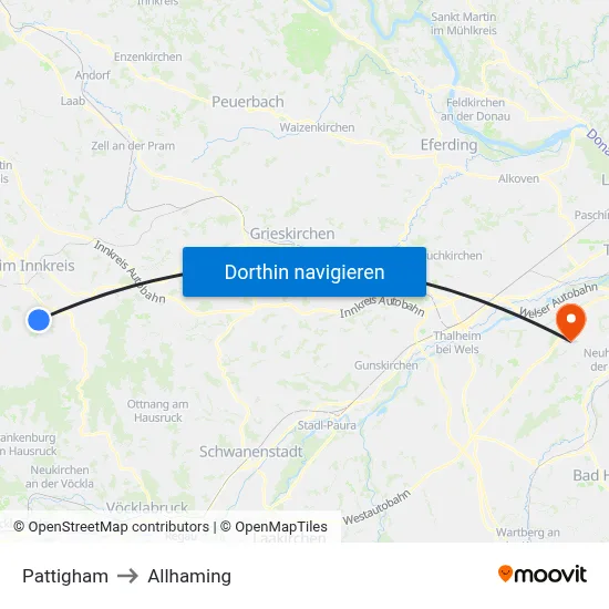 Pattigham to Allhaming map