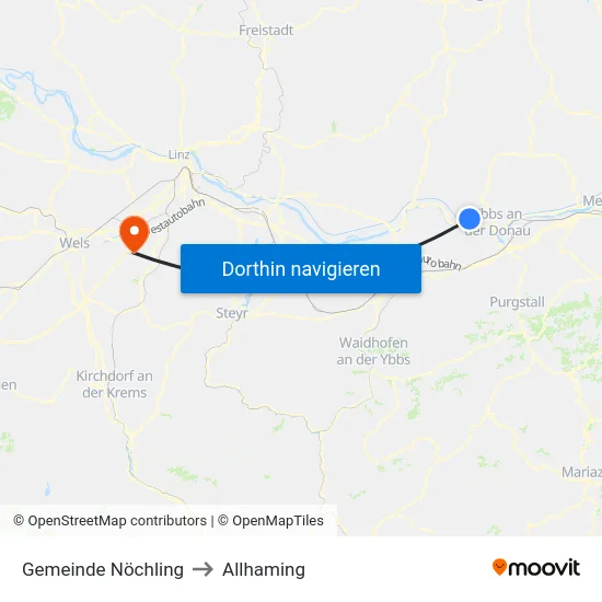 Gemeinde Nöchling to Allhaming map