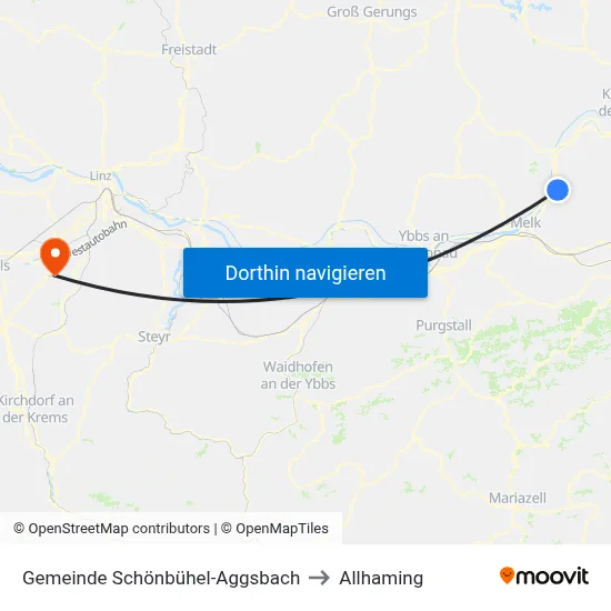Gemeinde Schönbühel-Aggsbach to Allhaming map