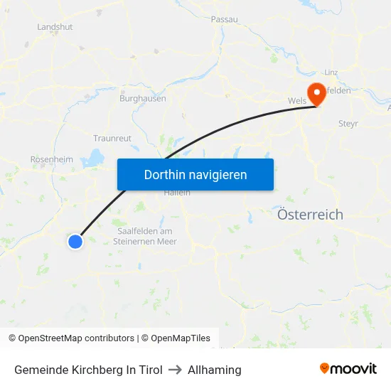 Gemeinde Kirchberg In Tirol to Allhaming map