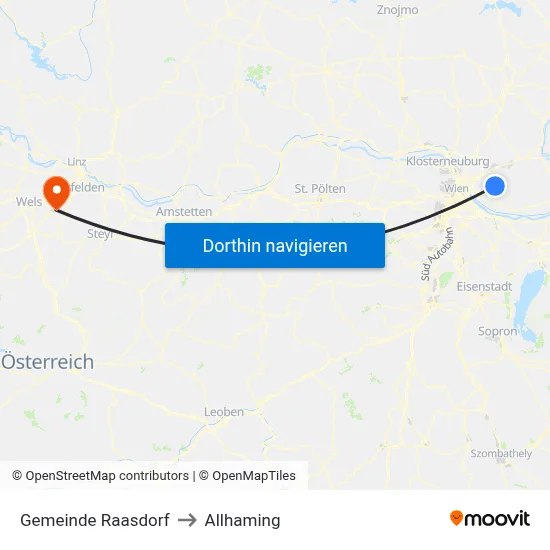 Gemeinde Raasdorf to Allhaming map